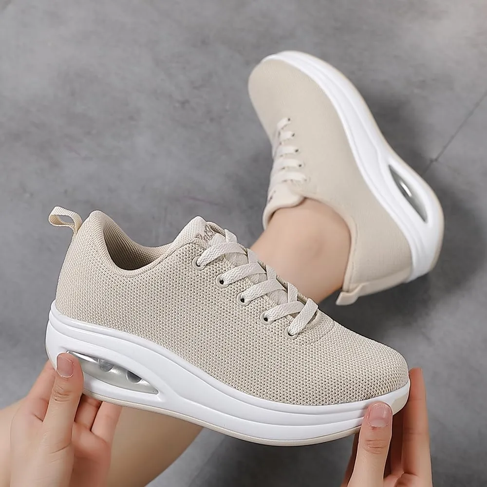 Walking Shoes for Women Air Cushion Nurse Slip Resistant Work Running Sneakers Food Service Platform Comfortable All Day Weight Light