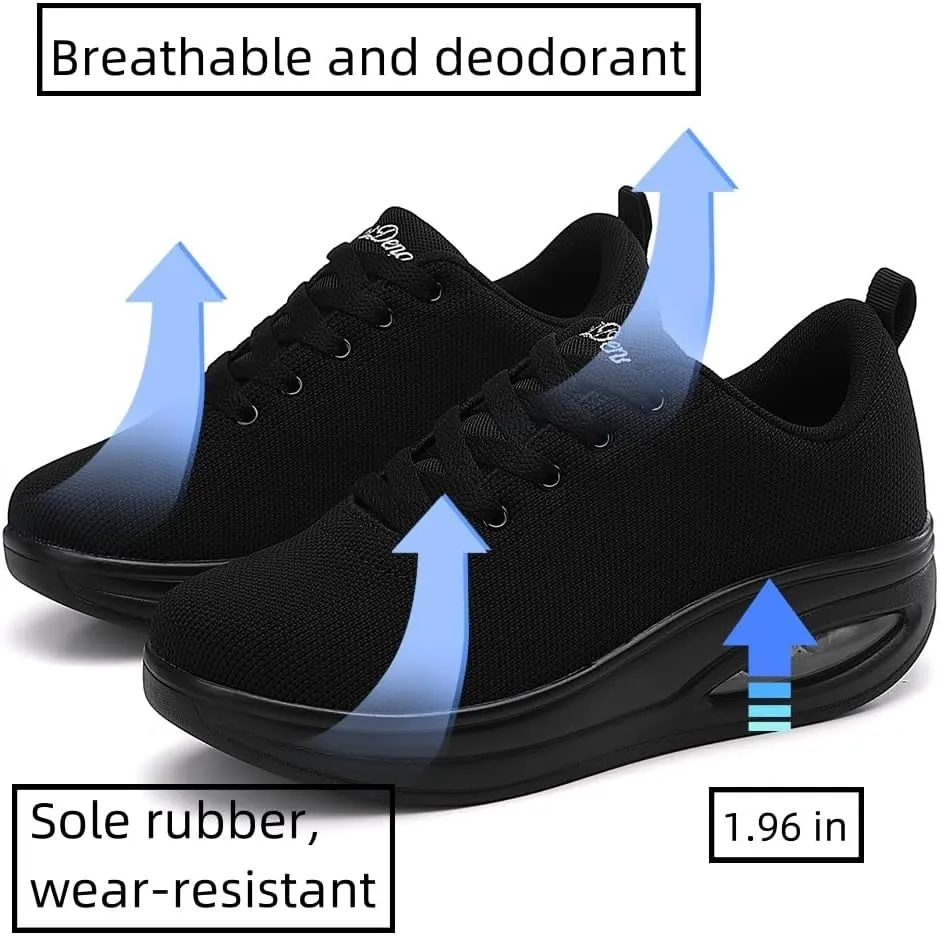 Walking Shoes for Women Air Cushion Nurse Slip Resistant Work Running Sneakers Food Service Platform Comfortable All Day Weight Light