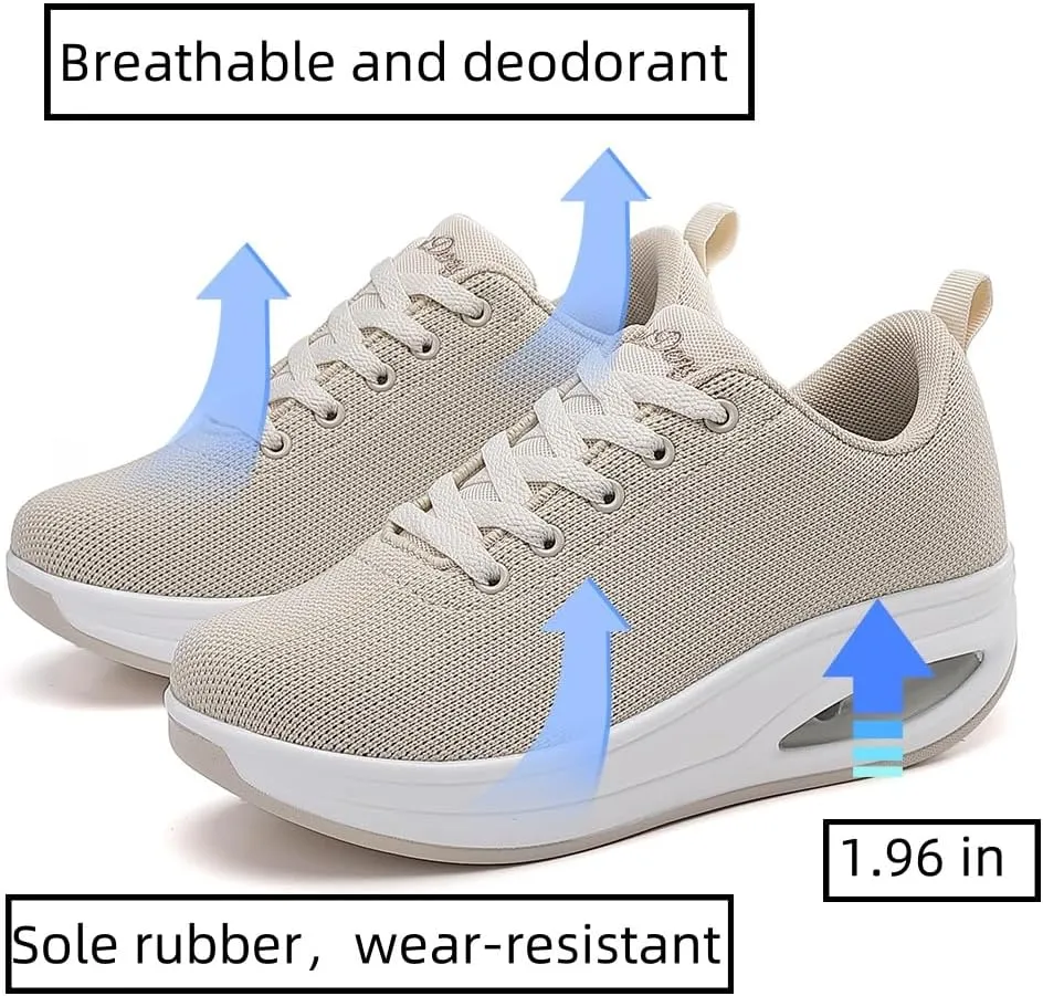 Walking Shoes for Women Air Cushion Nurse Slip Resistant Work Running Sneakers Food Service Platform Comfortable All Day Weight Light