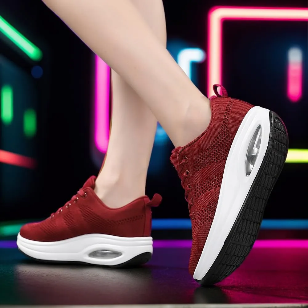 Walking Shoes for Women Air Cushion Nurse Slip Resistant Work Sock Sneakers Food Service Platform Comfortable Weight Light