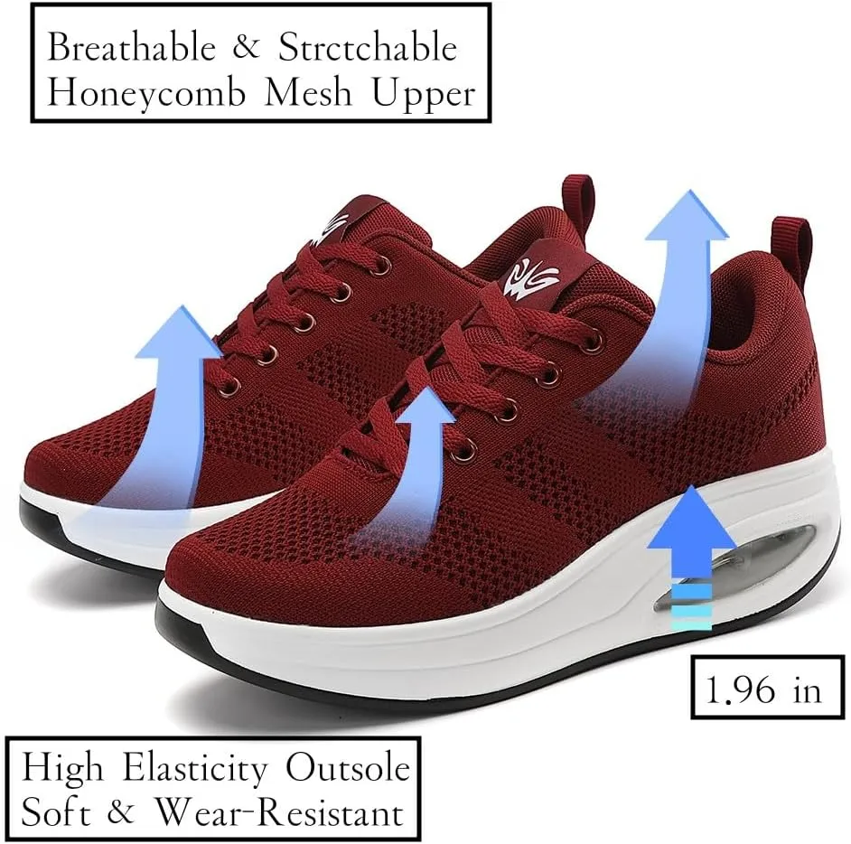 Walking Shoes for Women Air Cushion Nurse Slip Resistant Work Sock Sneakers Food Service Platform Comfortable Weight Light