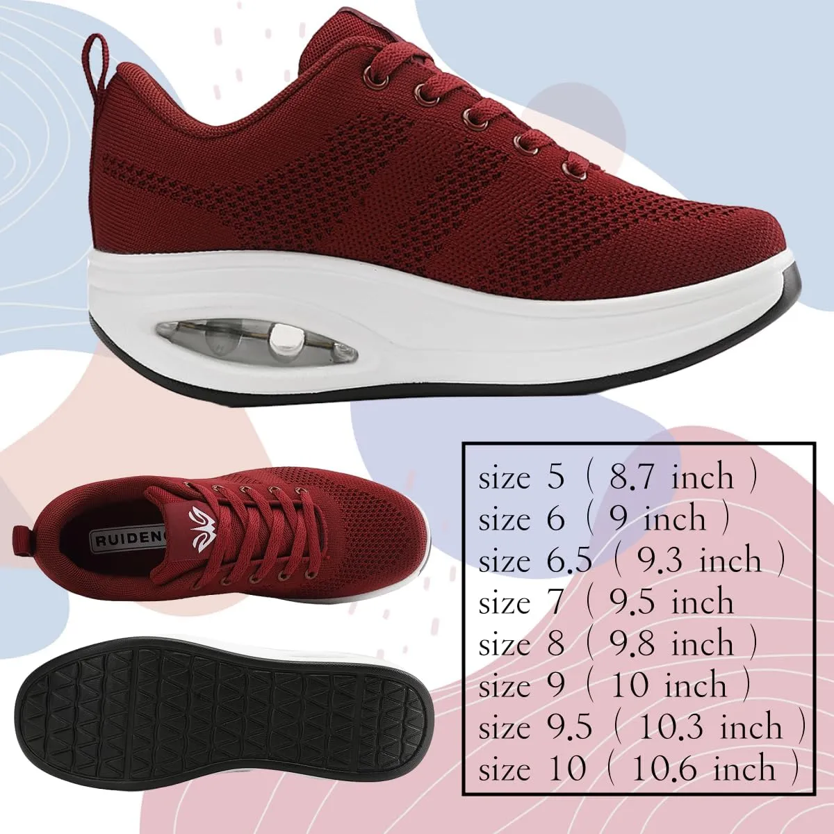 Walking Shoes for Women Air Cushion Nurse Slip Resistant Work Sock Sneakers Food Service Platform Comfortable Weight Light