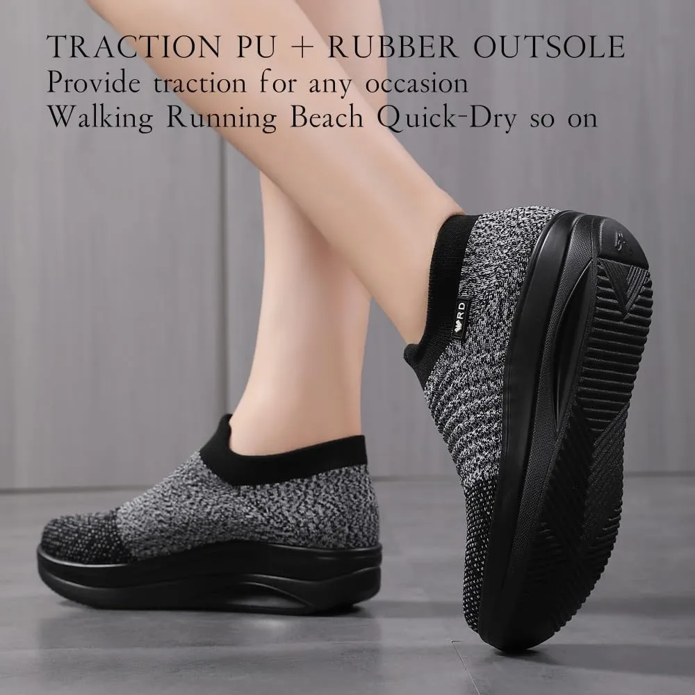 Walking Shoes for Women Slip On Nurse Slip Resistant Work Sock Sneakers Food Service Platform Comfortable Weight Light