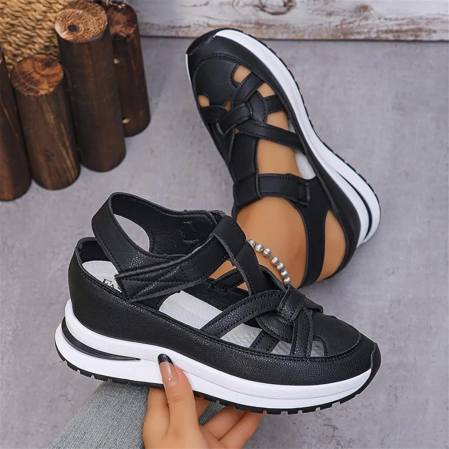 Wedge Sandals for Women Ankle Strap High Heel Platform Open Toe Walking Shoes Cross Band Comfort Wear Dressy Summer Wedges Espadrille Elastic Crisscross Slip on Casual 2025 Fashion Sandal
