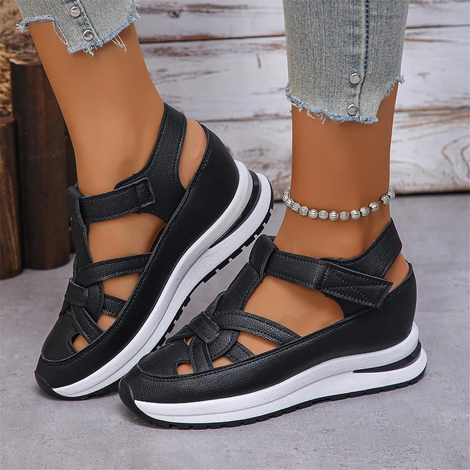 Wedge Sandals for Women Ankle Strap High Heel Platform Open Toe Walking Shoes Cross Band Comfort Wear Dressy Summer Wedges Espadrille Elastic Crisscross Slip on Casual 2025 Fashion Sandal