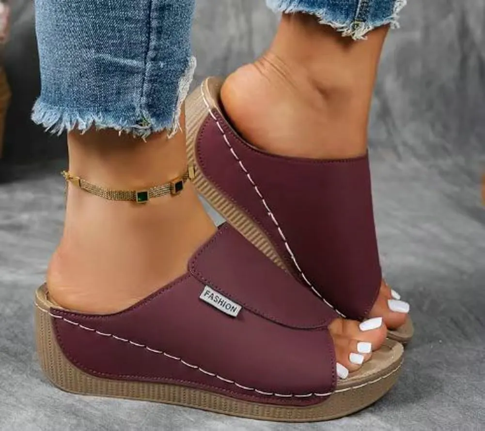 Wedge Sandals for Women Arch Support Platform Slides 2025 Slip on Casual Open Toe Wide Band Walking Shoe