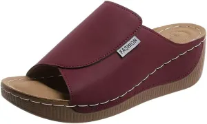 Wedge Sandals for Women Arch Support Platform Slides 2025 Slip on Casual Open Toe Wide Band Walking Shoe