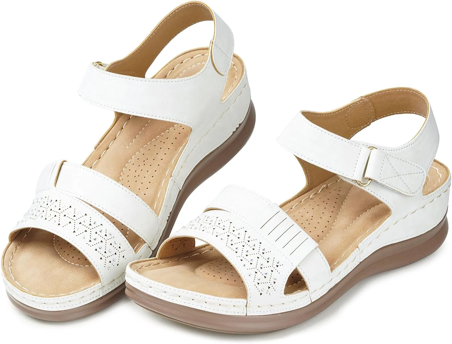 Wedge Sandals for Women Dressy - Comfortable Womens Wedge Sandals Low Heel Walking Flat Shoes