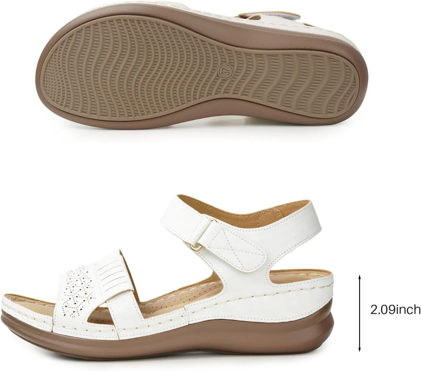 Wedge Sandals for Women Dressy - Comfortable Womens Wedge Sandals Low Heel Walking Flat Shoes
