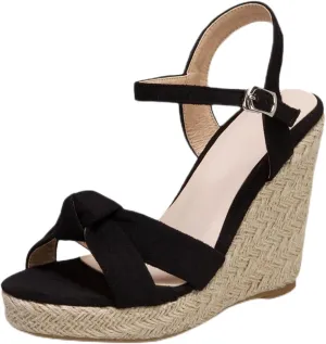 Wedge Sandals for Women Dressy Summer Platform Espadrille Strappy Casual Braided Heels, Comfortable Open Toe Ankle Strap Wedges Stylish Platform Espadrille Sandals