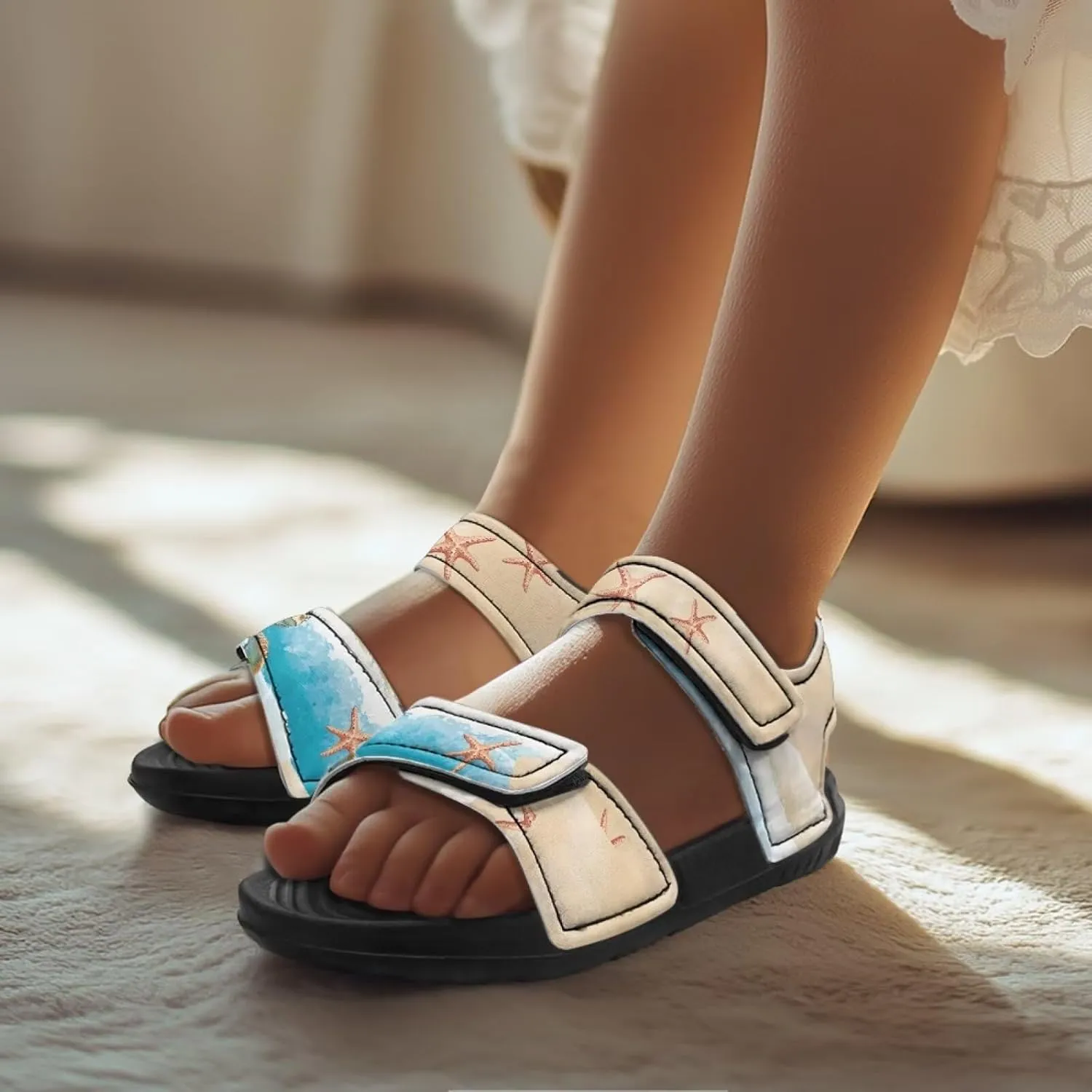 Whale Axolotl Sandals Cartoon Kids Summer Beach Water Shoes Toddler Boys Girls Sport Athletic Outdoor Sandals Adjustable