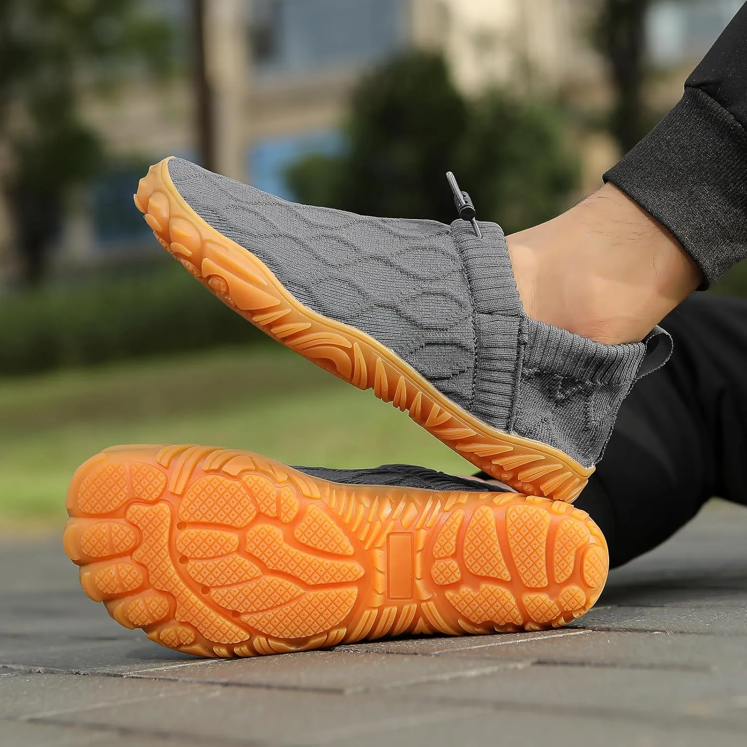 Wide fit Barefoot Water Shoes Womens Mens Breathable Knit Shoes Simple Comfortable Walking Shoes Beach Outdoor Running Sneakers