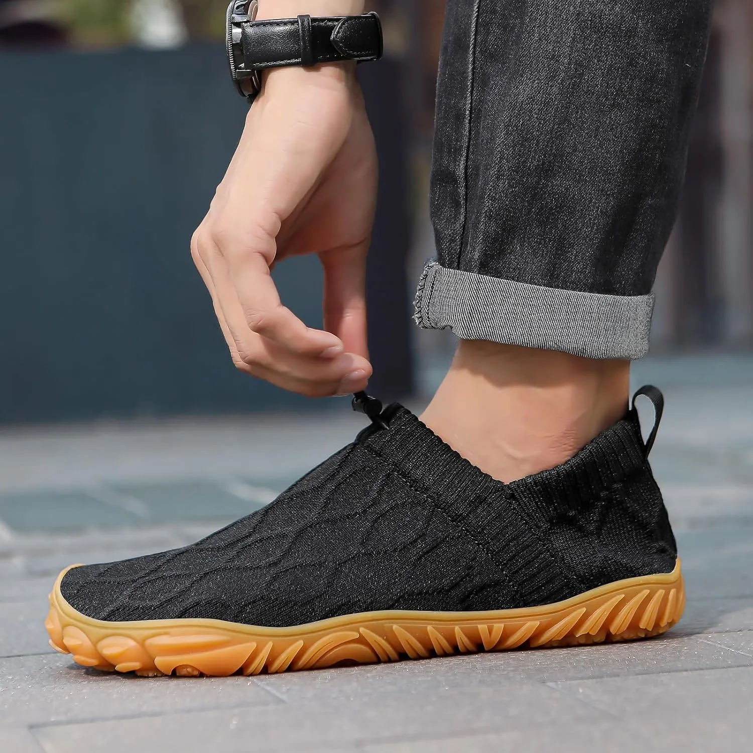 Wide fit Barefoot Water Shoes Womens Mens Breathable Knit Shoes Simple Comfortable Walking Shoes Beach Outdoor Running Sneakers