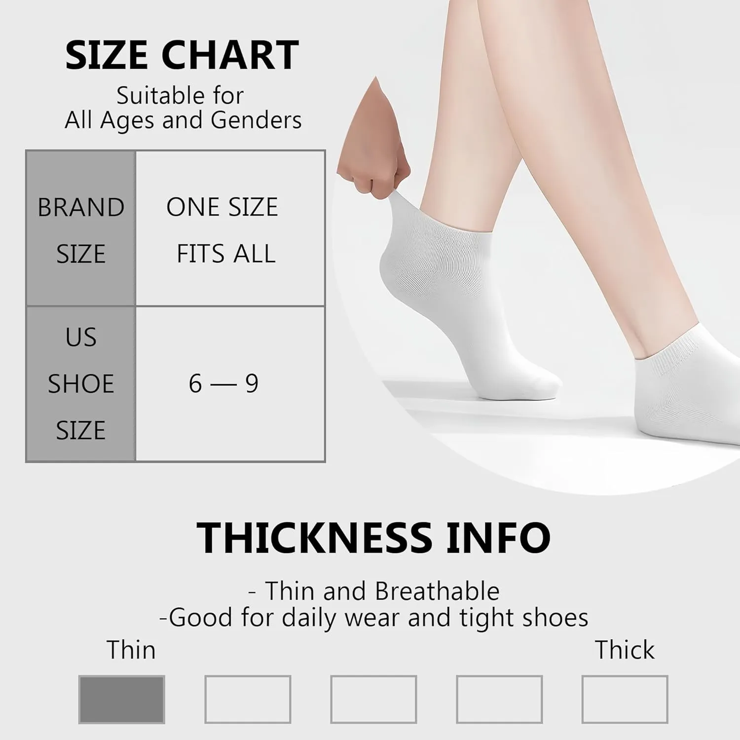 Wildarms Women's Ankle Socks - No Show Invisible Ultra-Thin Breathable Cotton Casual Socks for Sneakers & Everyday Wear