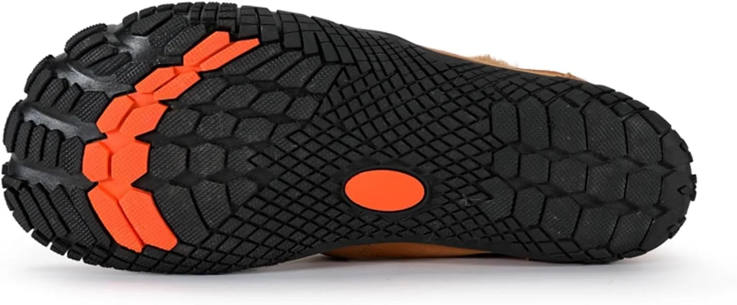 Winter Barefoot Shoes Mens Wide Toe Box Trail Runner Womens Minimalist Zero Drop Sole Walking Shoes Casual Hiking Cotton Boots Sneakers
