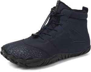 Winter Barefoot Shoes Mens Wide Toe Box Trail Runner Womens Minimalist Zero Drop Sole Walking Shoes Casual Hiking Cotton Boots Sneakers