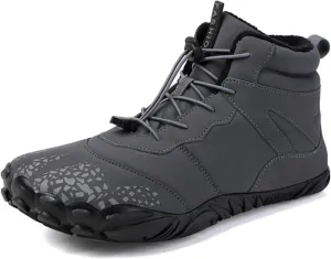 Winter Barefoot Shoes Mens Wide Toe Box Trail Runner Womens Minimalist Zero Drop Sole Walking Shoes Casual Hiking Cotton Boots Sneakers