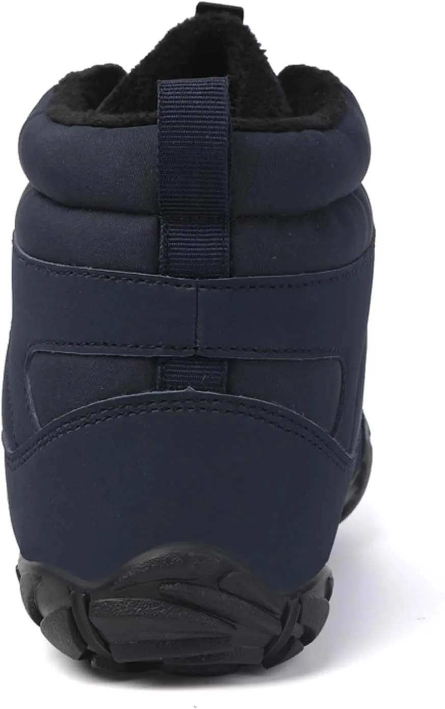 Winter Barefoot Shoes Mens Wide Toe Box Trail Runner Womens Minimalist Zero Drop Sole Walking Shoes Casual Hiking Cotton Boots Sneakers