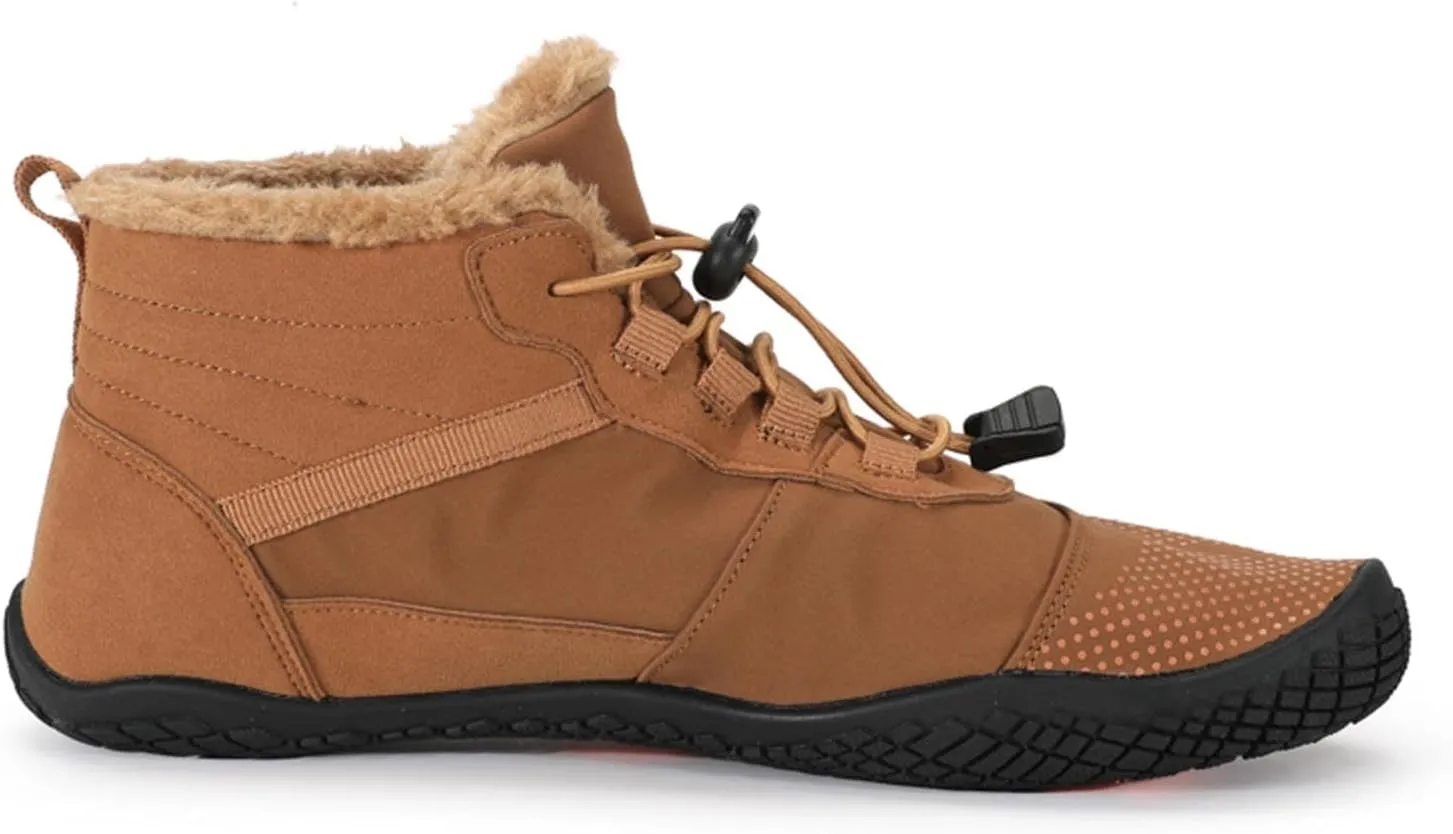 Winter Barefoot Shoes Mens Wide Toe Box Trail Runner Womens Minimalist Zero Drop Sole Walking Shoes Casual Hiking Cotton Boots Sneakers