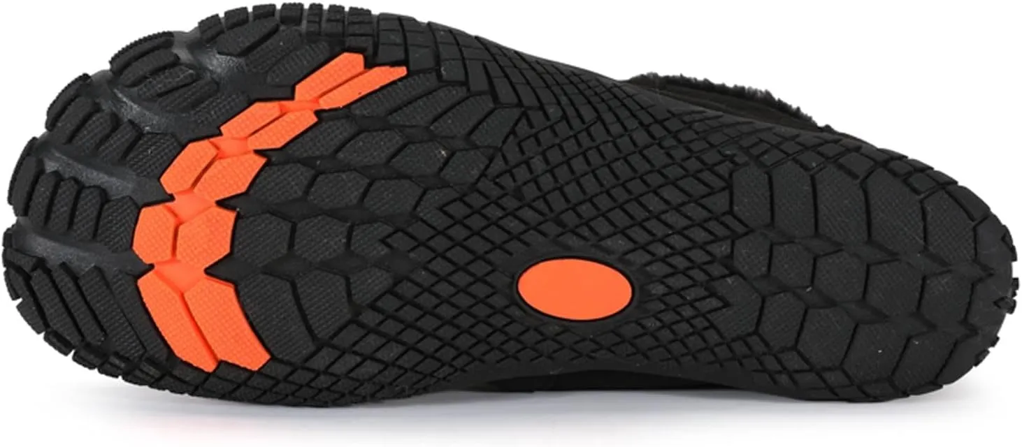 Winter Barefoot Shoes Mens Wide Toe Box Trail Runner Womens Minimalist Zero Drop Sole Walking Shoes Casual Hiking Cotton Boots Sneakers