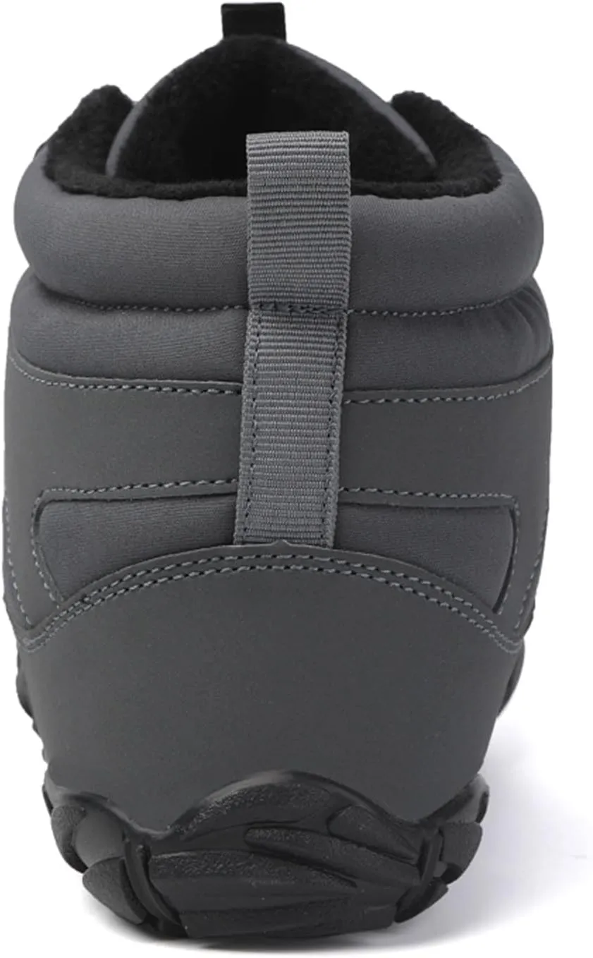 Winter Barefoot Shoes Mens Wide Toe Box Trail Runner Womens Minimalist Zero Drop Sole Walking Shoes Casual Hiking Cotton Boots Sneakers