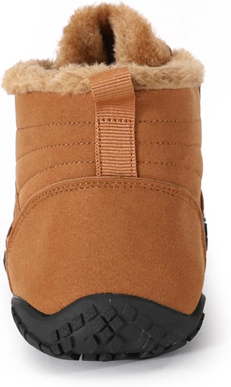 Winter Barefoot Shoes Mens Wide Toe Box Trail Runner Womens Minimalist Zero Drop Sole Walking Shoes Casual Hiking Cotton Boots Sneakers