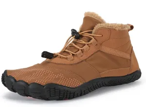 Winter Barefoot Shoes Mens Wide Toe Box Trail Runner Womens Minimalist Zero Drop Sole Walking Shoes Casual Hiking Cotton Boots Sneakers