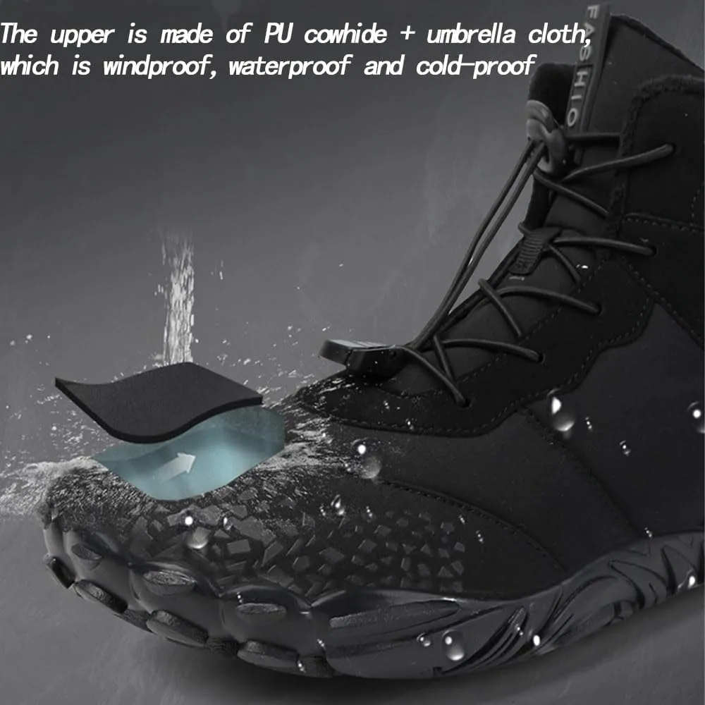 Winter Men'S Women'S Barefoot Shoes, Hiking Barefoot Winter Boots, Zero Drop Sole Trail Running Shoes Wide Toe Shoes