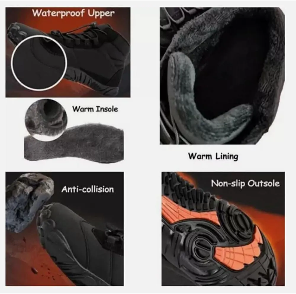 Winter Men'S Women'S Barefoot Shoes, Hiking Barefoot Winter Boots, Zero Drop Sole Trail Running Shoes Wide Toe Shoes