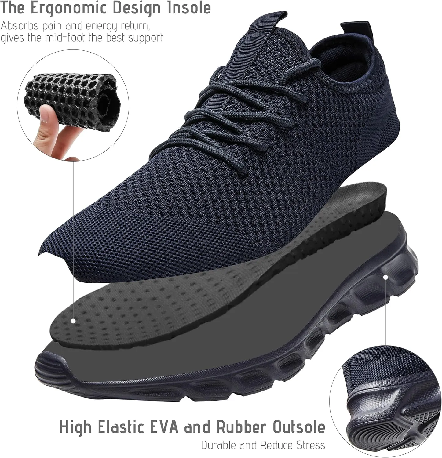 Women & Mens Running Shoes Tennis Walking Gym Lightweight Workout Slip on Athletic Fashion Sneakers Breathable Sport Jogging Hiking Casual Shoe