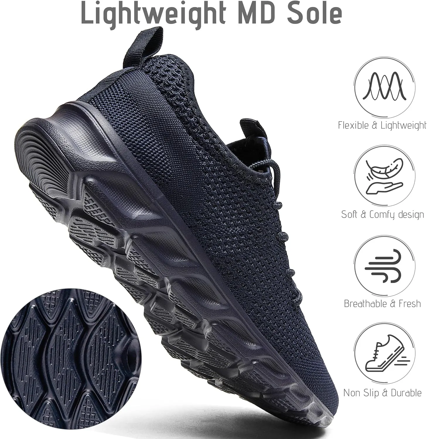Women & Mens Running Shoes Tennis Walking Gym Lightweight Workout Slip on Athletic Fashion Sneakers Breathable Sport Jogging Hiking Casual Shoe