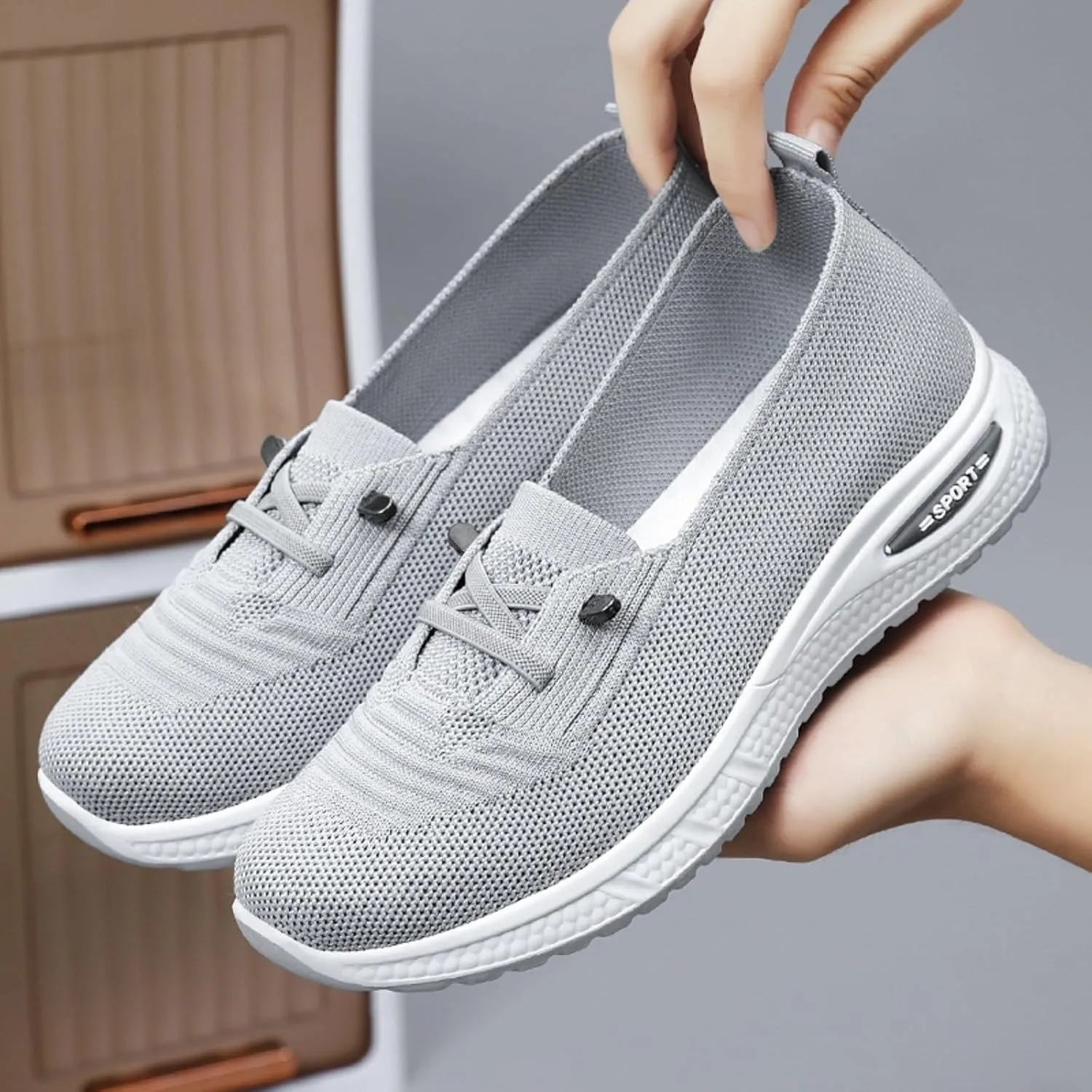 Women Comfy Orthopedic Walking Shoes, 2025 New Wide Width Orthopedic Shoes Non Slip Lightweight Breathable Slip On Arch Support Non-Slip Sneakers