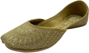 Women Flat Velvet Khussa Shoes Punjabi Jutti Traditional Mojari Loafers Pumps