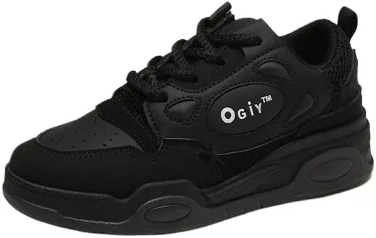Women Platform Fashion Sneakers Low Top Lace-Up Comfortable Stylish Casual Walking Skateboard Shoes, Street Sneakers Size 5-8