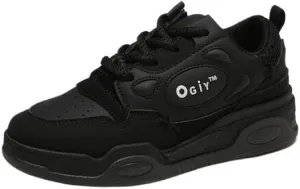 Women Platform Fashion Sneakers Low Top Lace-Up Comfortable Stylish Casual Walking Skateboard Shoes, Street Sneakers Size 5-8