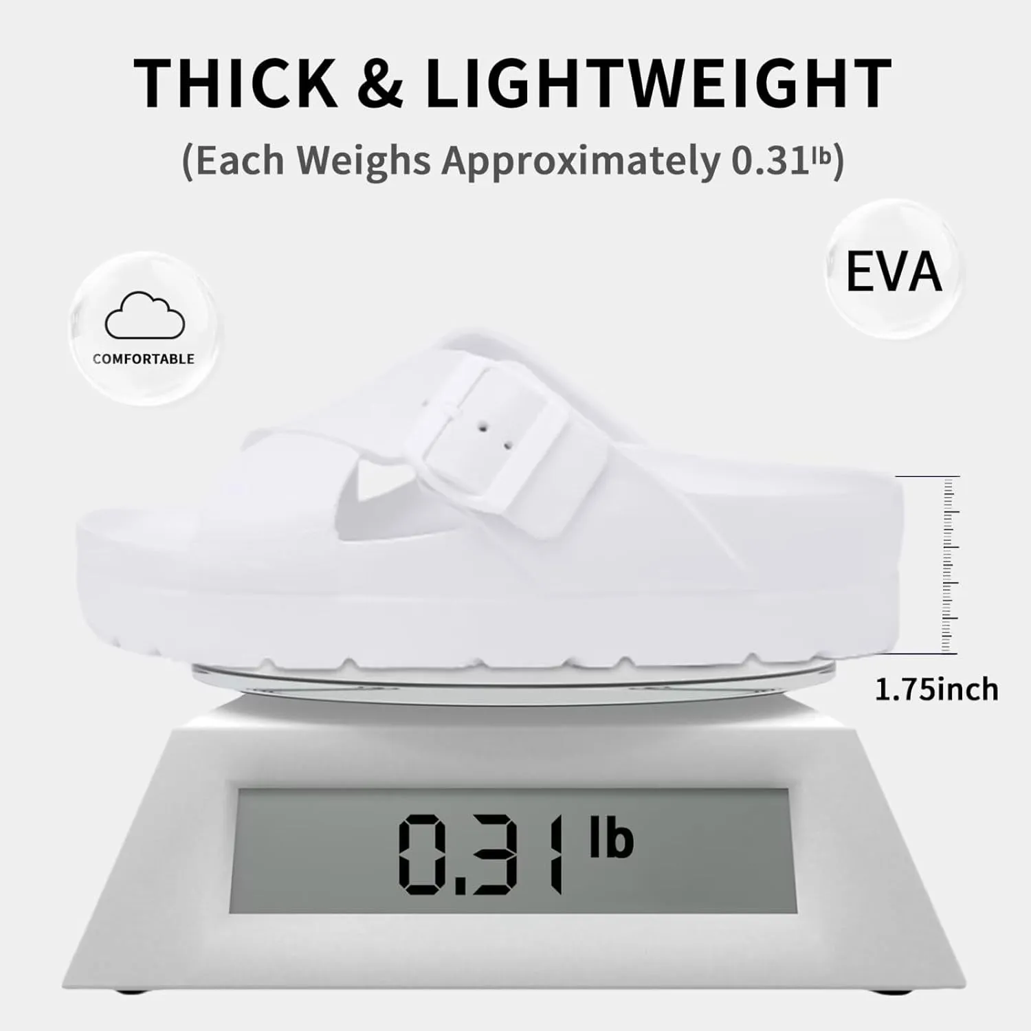 Women Platform Sandals with Arch Support, Adjustable Double Buckle Slide for Woman, Summer Vacation Sandal for Beach,Garden,Pool,Easy Street, Sandalias de Plataforma Para Mujer
