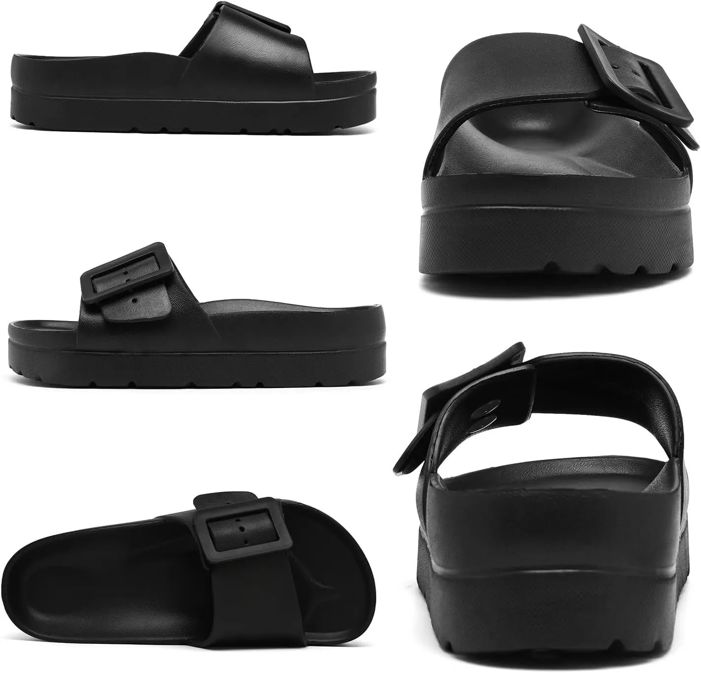 Women Platform Sandals with Arch Support, Adjustable Double Buckle Slide for Woman, Summer Vacation Sandal for Beach,Garden,Pool,Easy Street, Sandalias de Plataforma Para Mujer