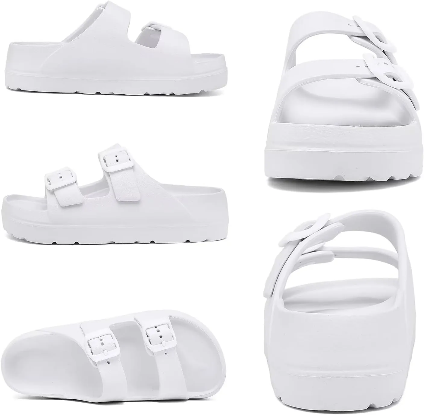 Women Platform Sandals with Arch Support, Adjustable Double Buckle Slide for Woman, Summer Vacation Sandal for Beach,Garden,Pool,Easy Street, Sandalias de Plataforma Para Mujer