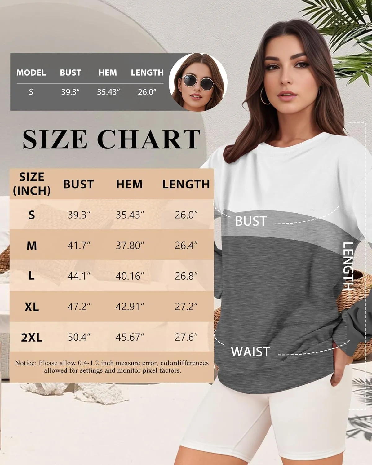 Women Sweatshirt, Casual Crewneck Sweatshirts for Women Loose Fit Long Sleeve Pullover Tops Cute Soft Shirt