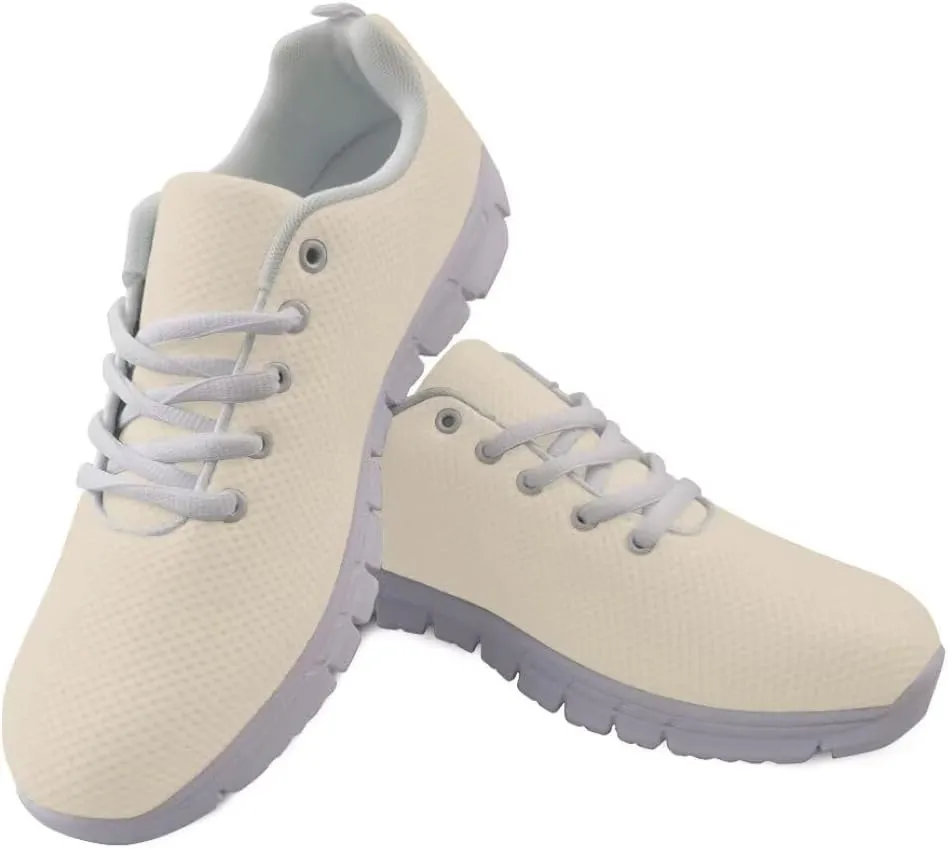 Women Tennis Shoes Non Slip Comfortable White Sole Lace Up Lightweight Sneaker