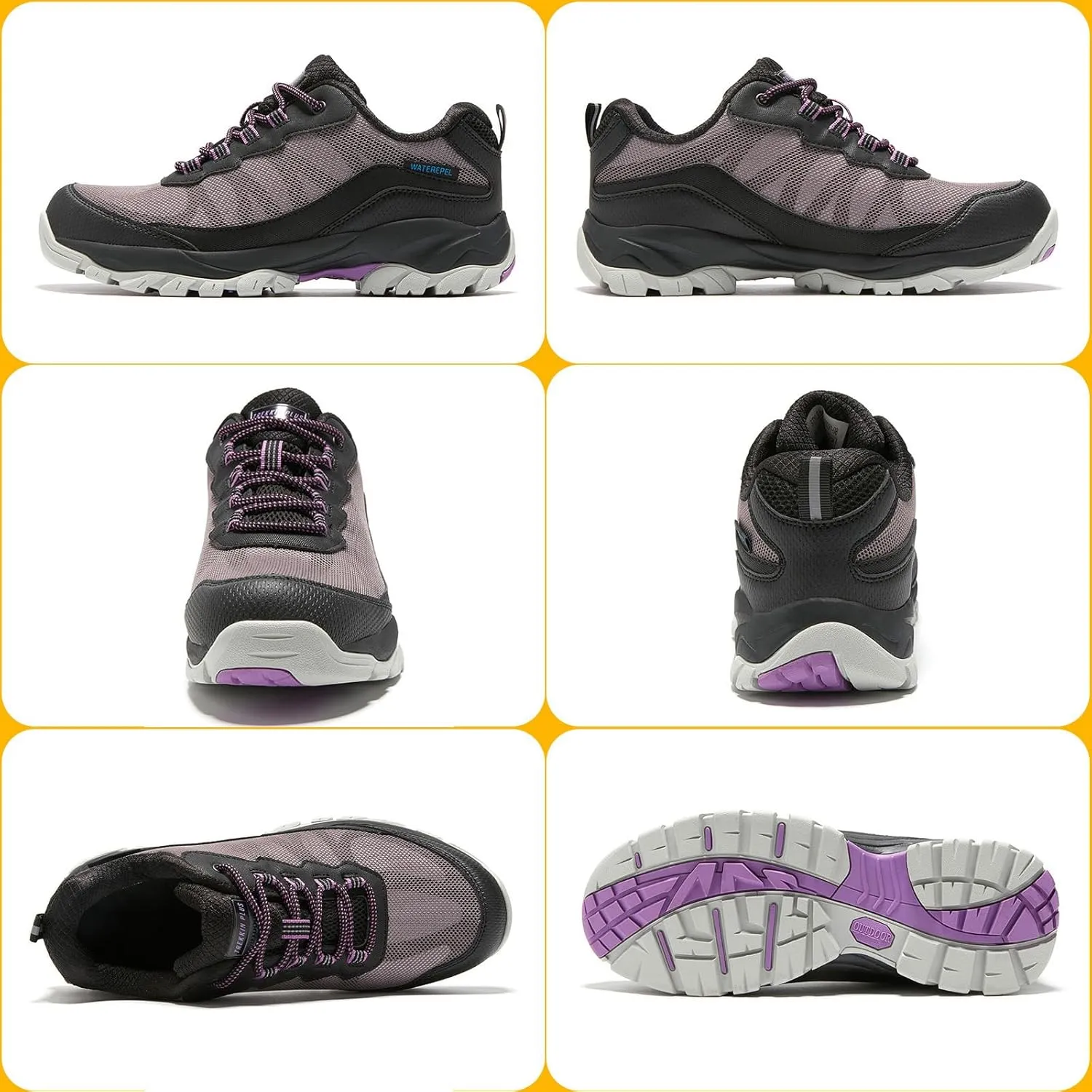 Women Waterproof Hiking Boots Breathable Soft Lined Booties Non Slip Trail Shoes for Outdoor Walking Trekking Camping
