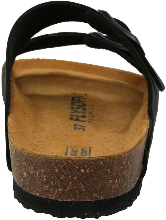 Women's 100% Genuine Leather Sandals - Comfortable Smart Foam Footbed, Slip-On Slides for Summer Wear, Adjustable Fit and Durable Non-Slip Sole