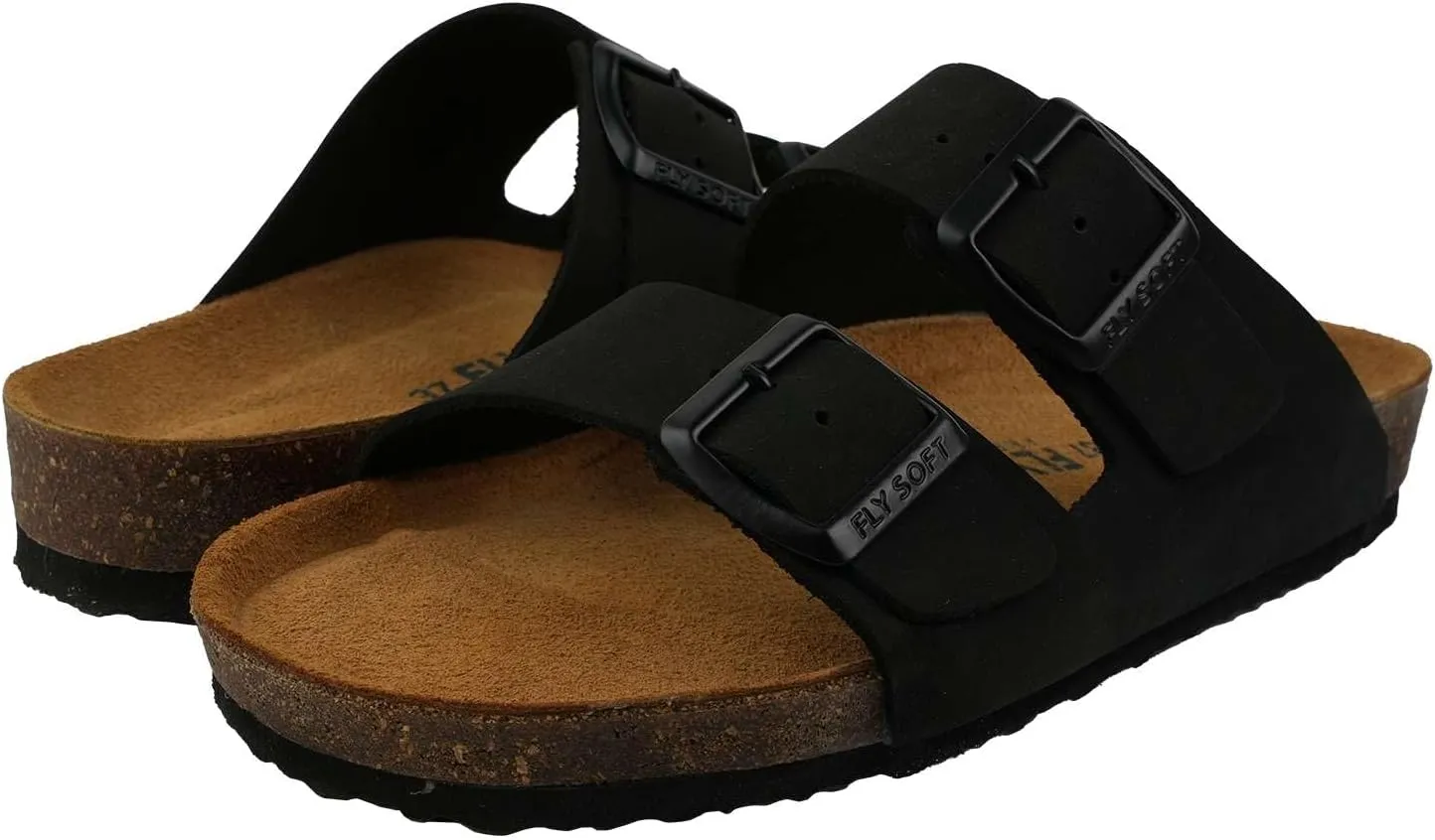 Women's 100% Genuine Leather Sandals - Comfortable Smart Foam Footbed, Slip-On Slides for Summer Wear, Adjustable Fit and Durable Non-Slip Sole
