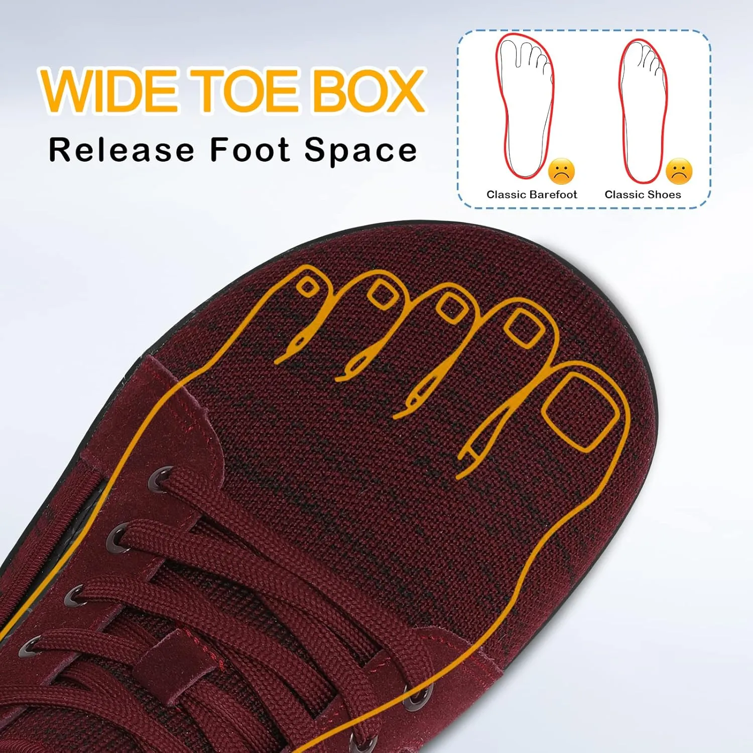 Womens Barefoot Walking Shoes Wide Toe Fashion Sneakers Comfortable Casual Shoes Zero Drop Minimalist Shoes