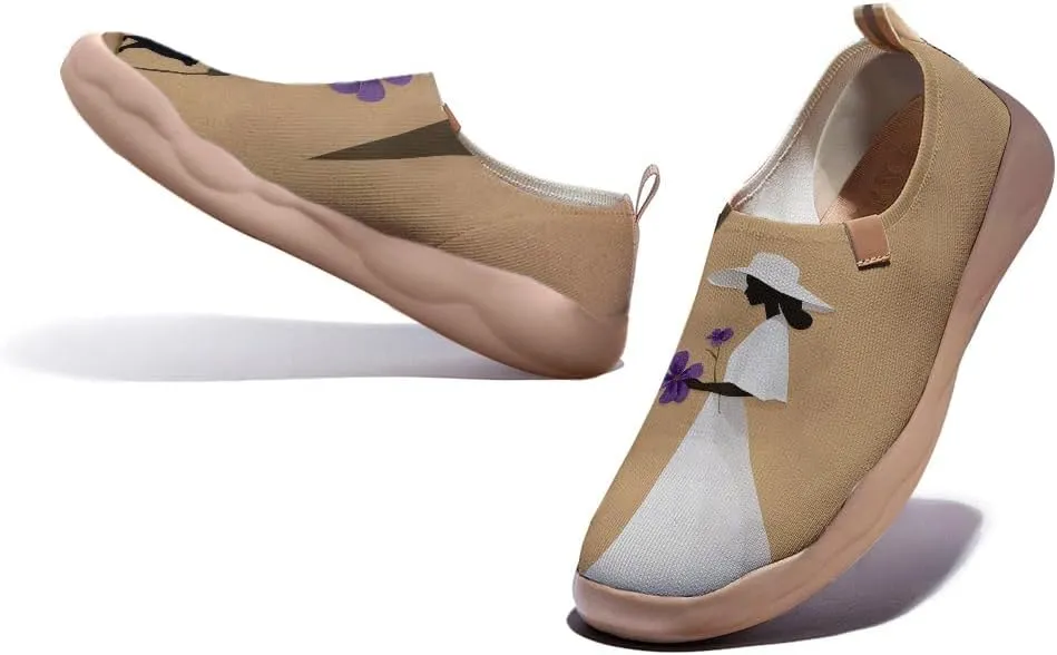 Women's Blossom Slip On Soft Shoes Colorful Comfortable Lightweight Art Travel Sneakers Casual Vibrant Floral Everyday Loafers