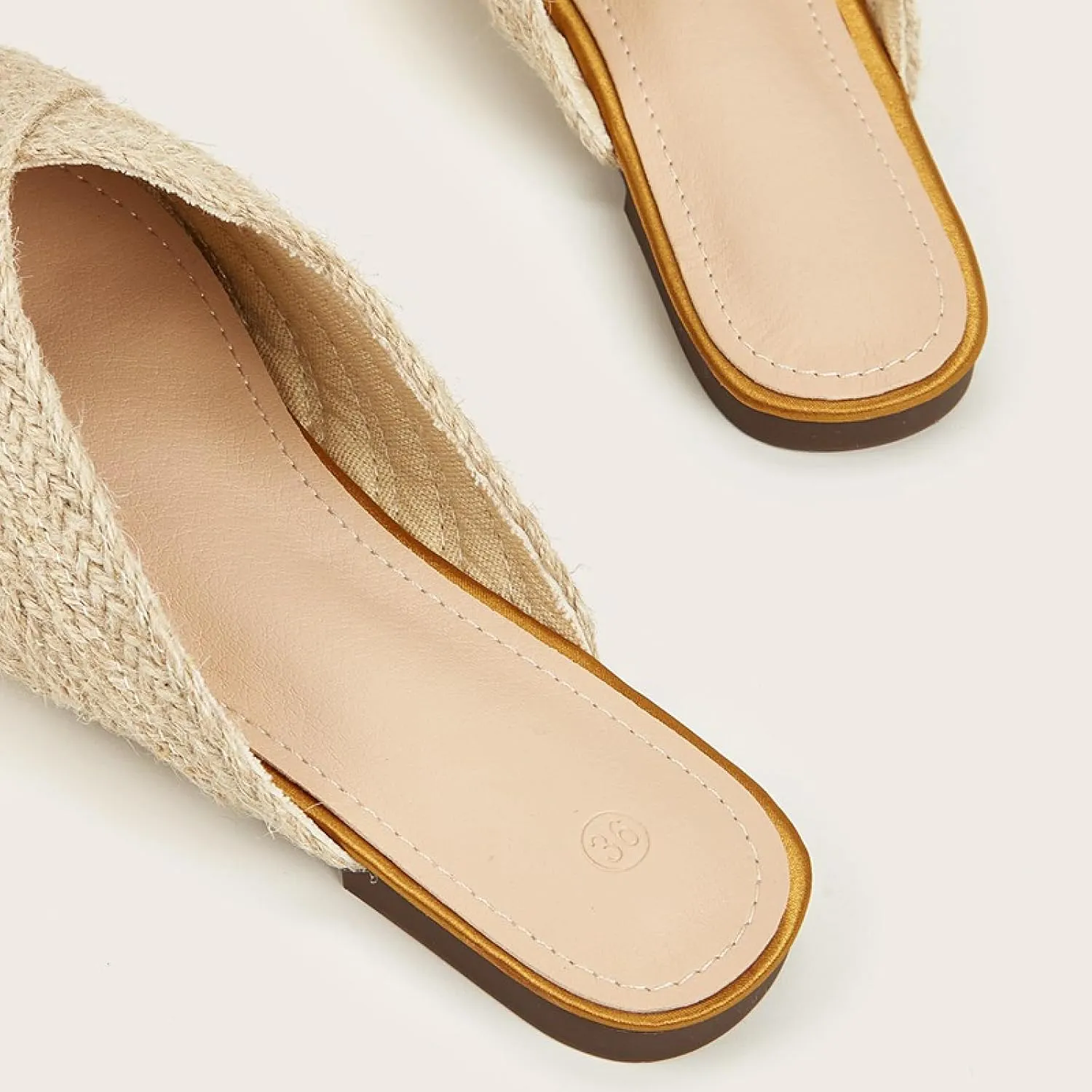 Women's Braided Satin Flat Sandals Clogs Summer Sexy Closed Pointed Toe Backless Slip On Bohemian Mules Dressy Beach Oceanside Holiday Casual Dress Sandals