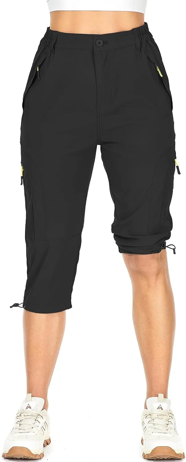 Women's Cargo Capris Pants Casual Hiking Pants Lightweight Quick Dry Travel Summer Pants for Women