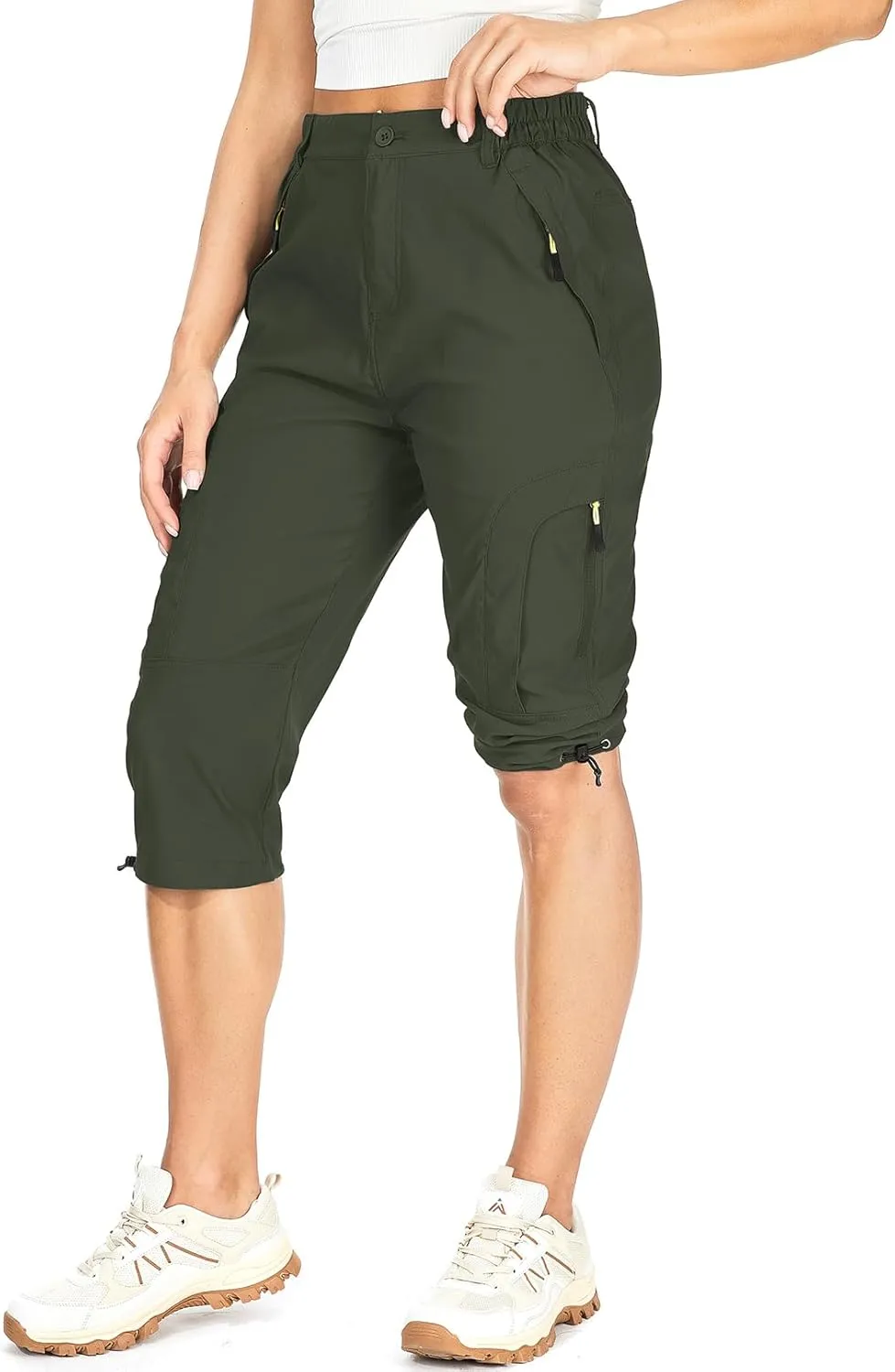Women's Cargo Capris Pants Casual Hiking Pants Lightweight Quick Dry Travel Summer Pants for Women