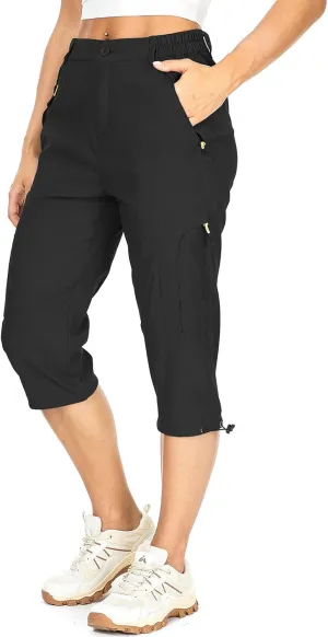 Women's Cargo Capris Pants Casual Hiking Pants Lightweight Quick Dry Travel Summer Pants for Women