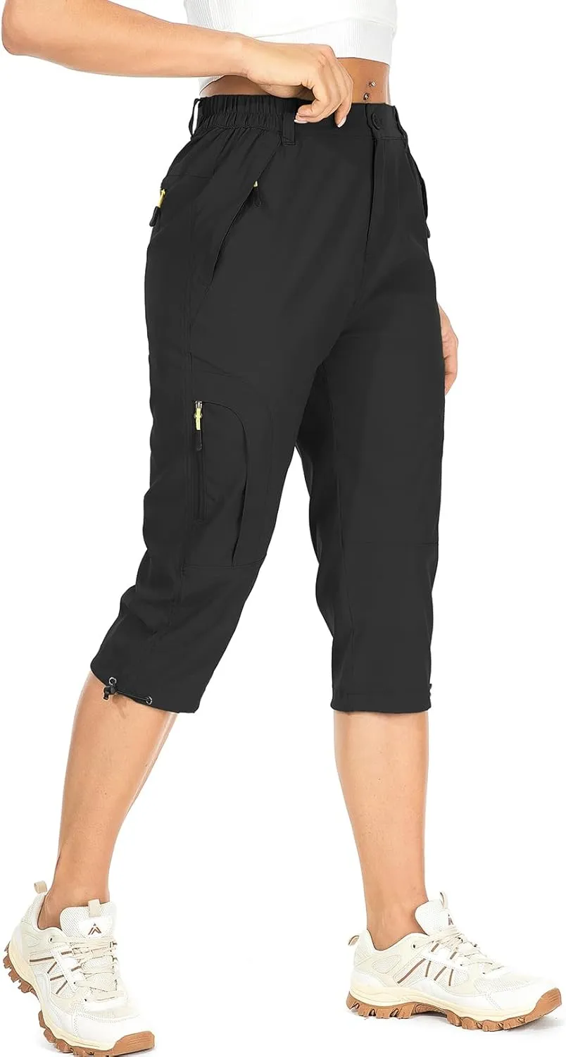 Women's Cargo Capris Pants Casual Hiking Pants Lightweight Quick Dry Travel Summer Pants for Women